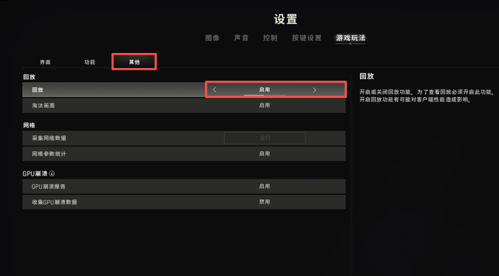 PUBG设置启用